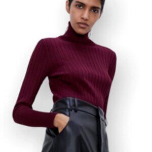 Calvin Klein Burgundy Mock Neck Sweater